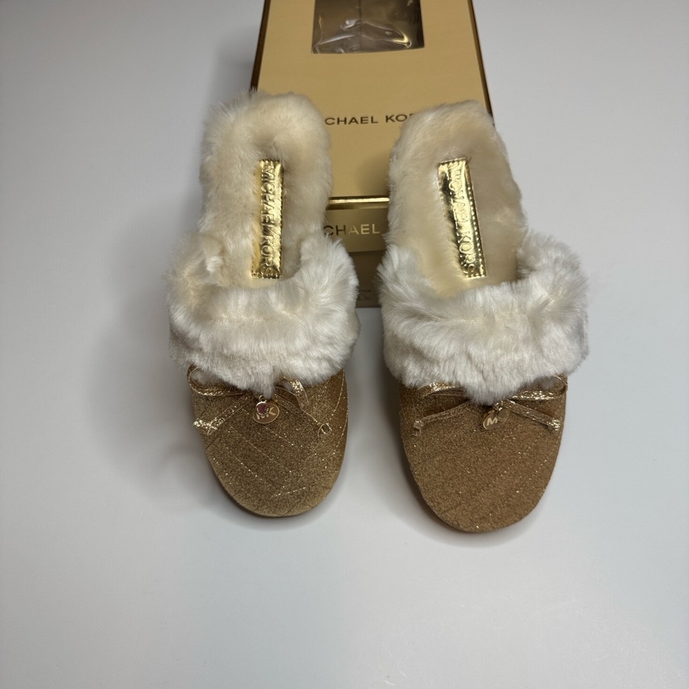 Michael Kors Glittery Gold Carter slippers - Picture 7 of 13